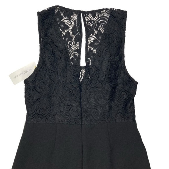 BCBGeneration Jumpsuit Womens Sz 2 Black Lace Sleeveless V-Neck with Pockets NEW - Picture 8 of 16